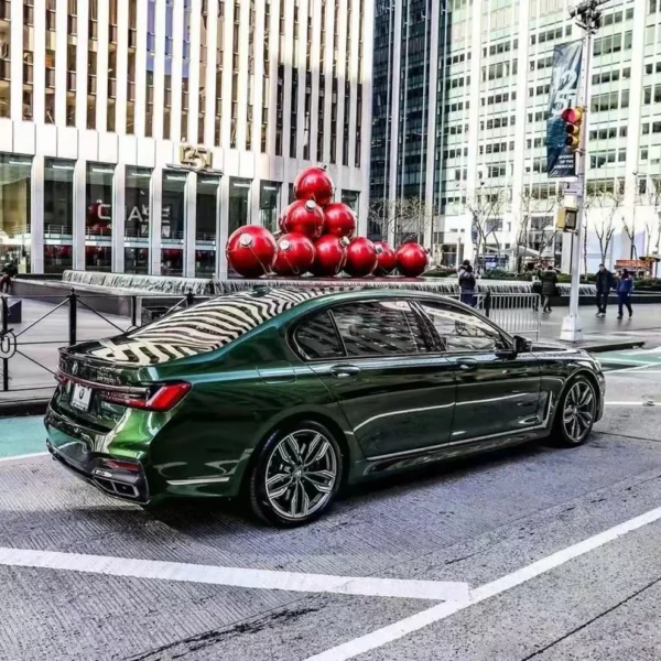 Gloss Metallic Blackish Green Vehicle Vinyl Wrap (PET Liner) - Image 3