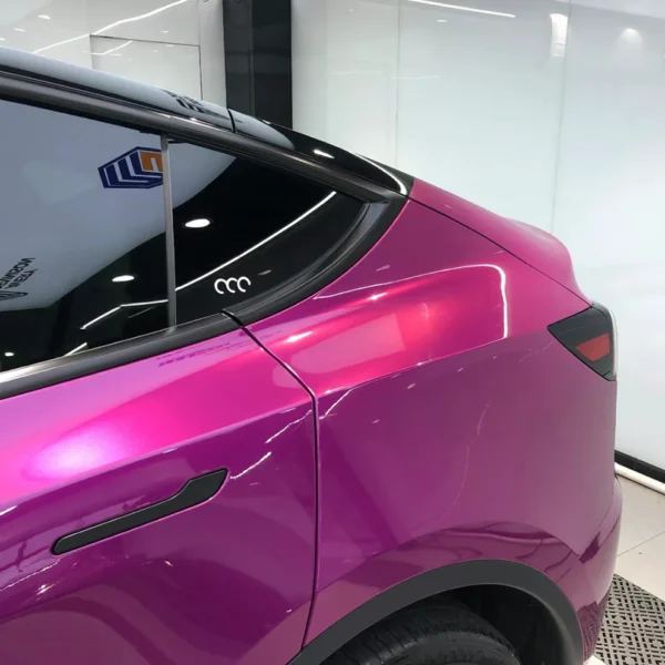 Gloss Metallic Berry Purple Car Wrap (PET Liner) - Image 3
