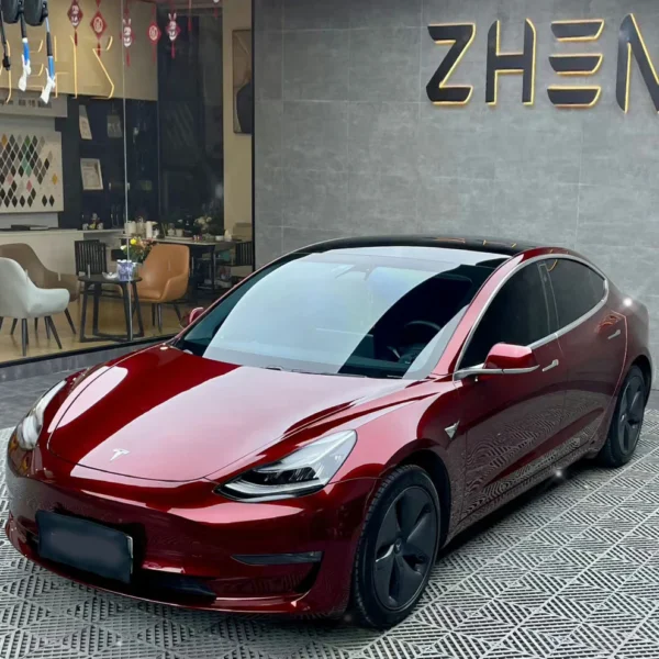 Gloss Metallic Cherry Dark Red Vehicle Vinyl Wrap Colors (PET Liner) - Image 3