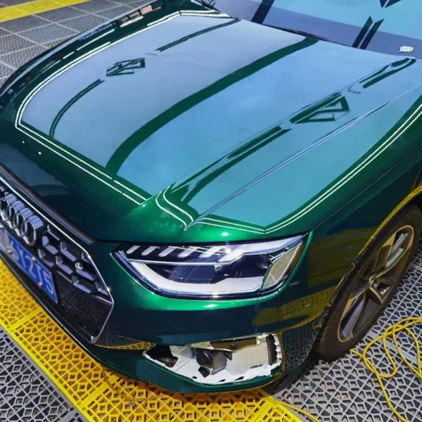 Gloss Metallic Agate Green Vinyl Wrap (PET Liner) - Image 5
