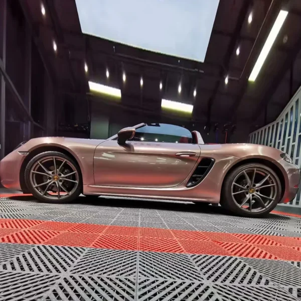 Gloss Metallic Porsche Strawberry Pink Vehicle Wrap Vinyl (PET Liner) - Image 3