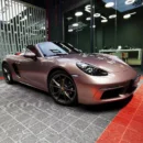 Gloss Metallic Porsche Strawberry Pink Vehicle Wrap Vinyl (PET Liner)