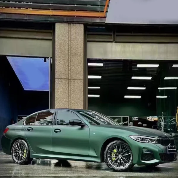 Ultral Matte Metal Emerald Green Carwrap (PET Liner) - Image 4