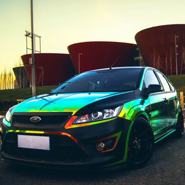 Rainbow Chrome Vinyl Car Wrap - Image 2