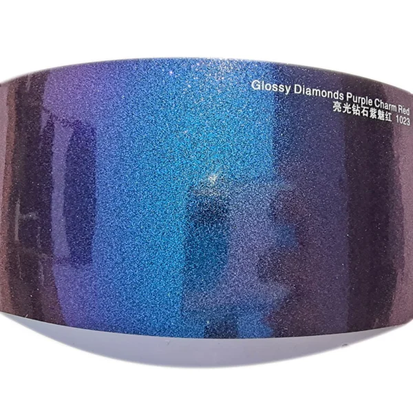 Diamonds Glitter Chameleon Wrap Purple to Red Color Shift Vinyl - Image 5