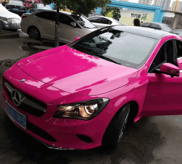 Glossy Crystal Rose Red Auto Wrap - Image 4