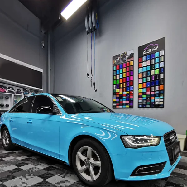 Gloss Sky Blue Vehicle Vinyl Wrap - Image 2