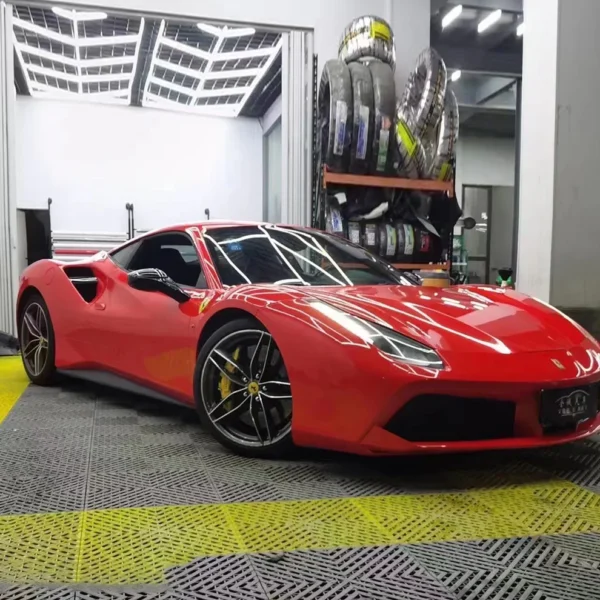 Glossy Farrari Red Vinyl Wrap - Image 4