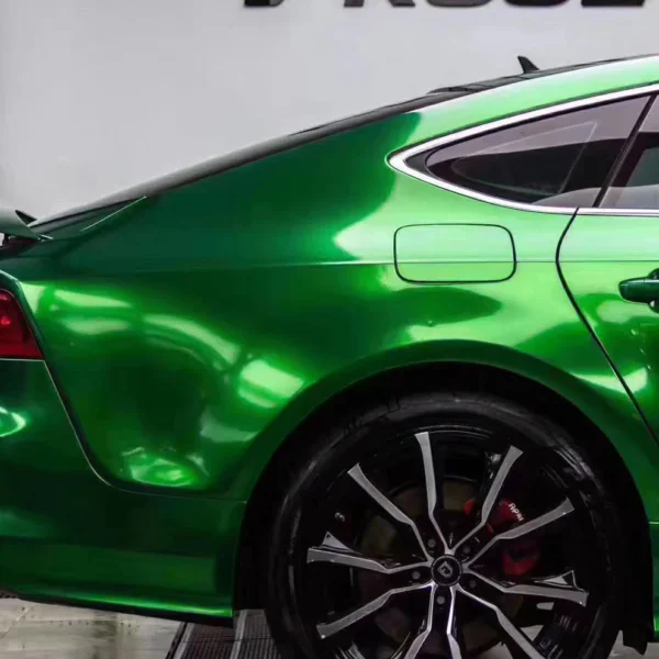 Gloss Metallic Apple Green Vinyl Wrap for cars - Image 4