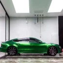 Gloss Metallic Apple Green Vinyl Wrap for cars
