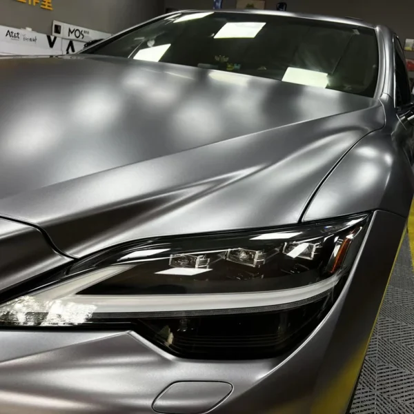 Satin Grey Wrap Metallic Car - Image 4