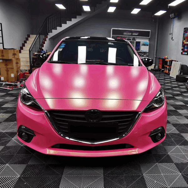 Satin Pink Wrap Metallic Vinyl - Image 5