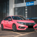 Gloss Sparkle Pink Car Wrapping