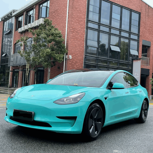 Gloss Pearlescent Tiffany Blue Car Wrap - Image 4