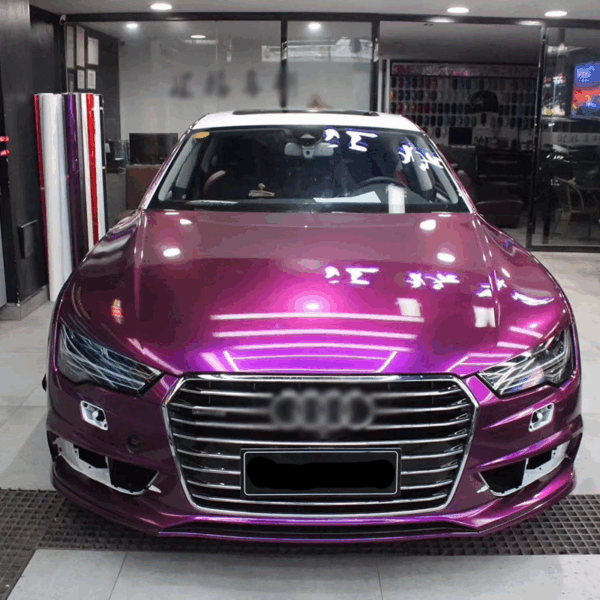 Glossy Metallic Purple Car Wrap - Image 4