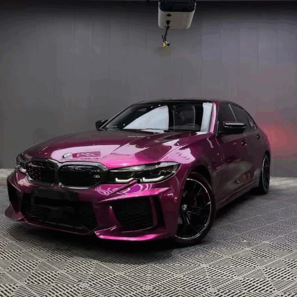 Glossy Metallic Purple Car Wrap - Image 2