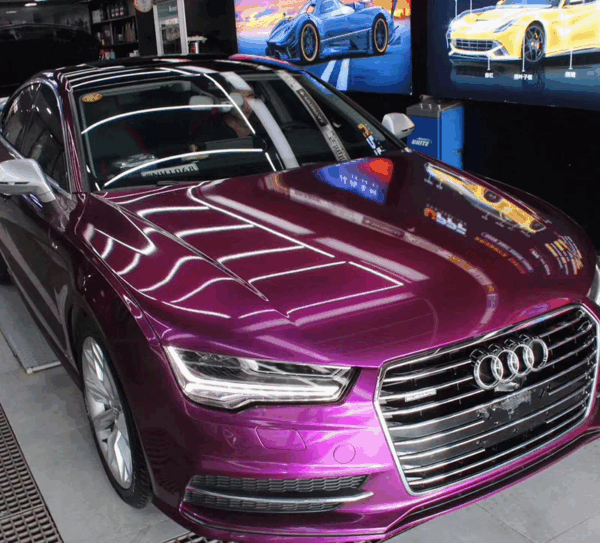 Glossy Metallic Purple Car Wrap - Image 3