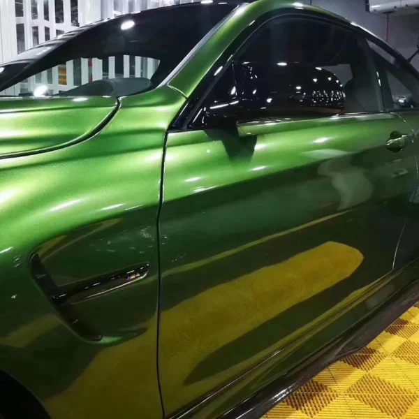 Gloss Metallic Green Auto Vinyl Wrap - Image 5