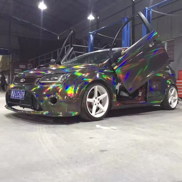 Chrome Holographic Wrap Grey - Image 2