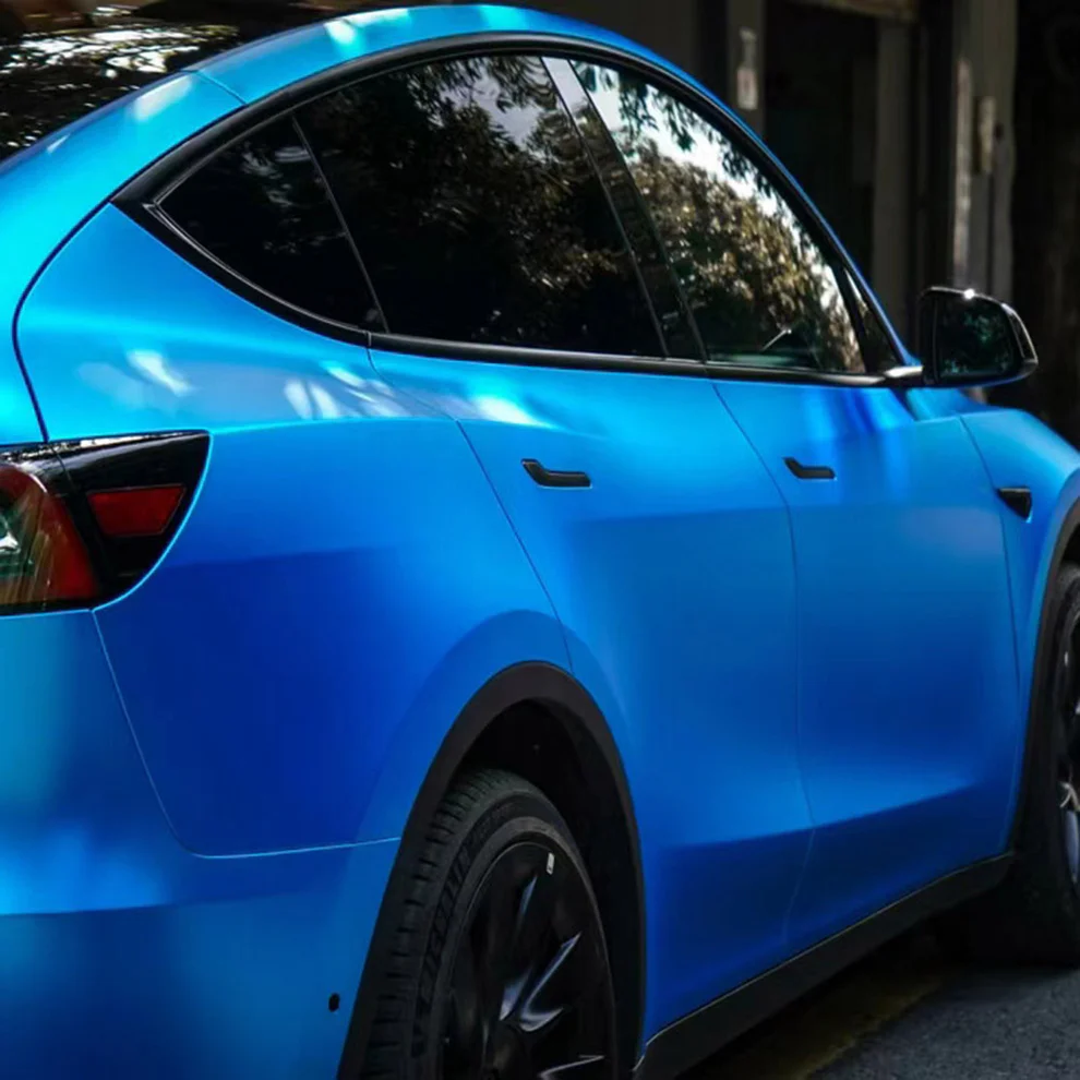 Blue Matte Chrome Car Wrap | Vinyl Chrome Wrap 3 Blue Matte Chrome Car Wrap | Vinyl Chrome Wrap - Image 3