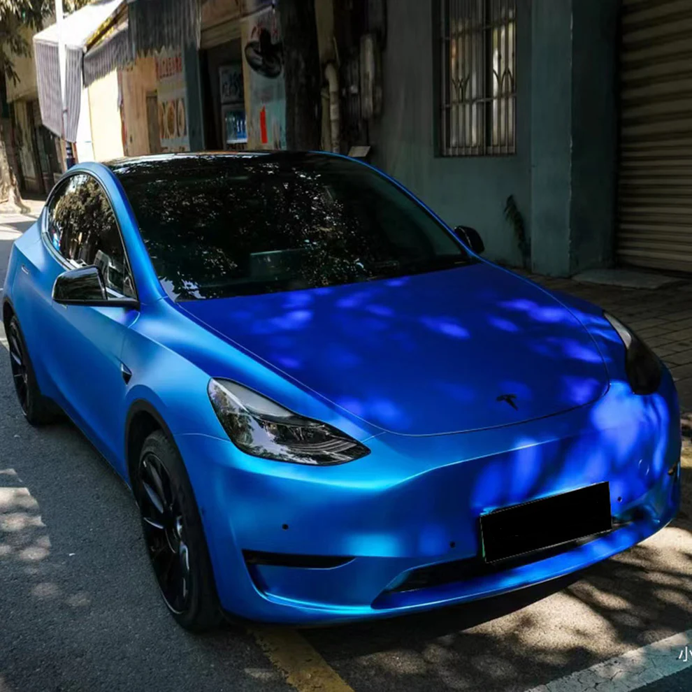 Blue Matte Chrome Car Wrap | Vinyl Chrome Wrap 4 Blue Matte Chrome Car Wrap | Vinyl Chrome Wrap - Image 4