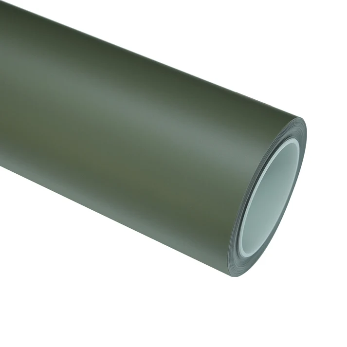 Satin Khaki Green Color PPF | Self-Healing TPU Film 1 Satin Khaki Green Color PPF | Self-Healing TPU Film