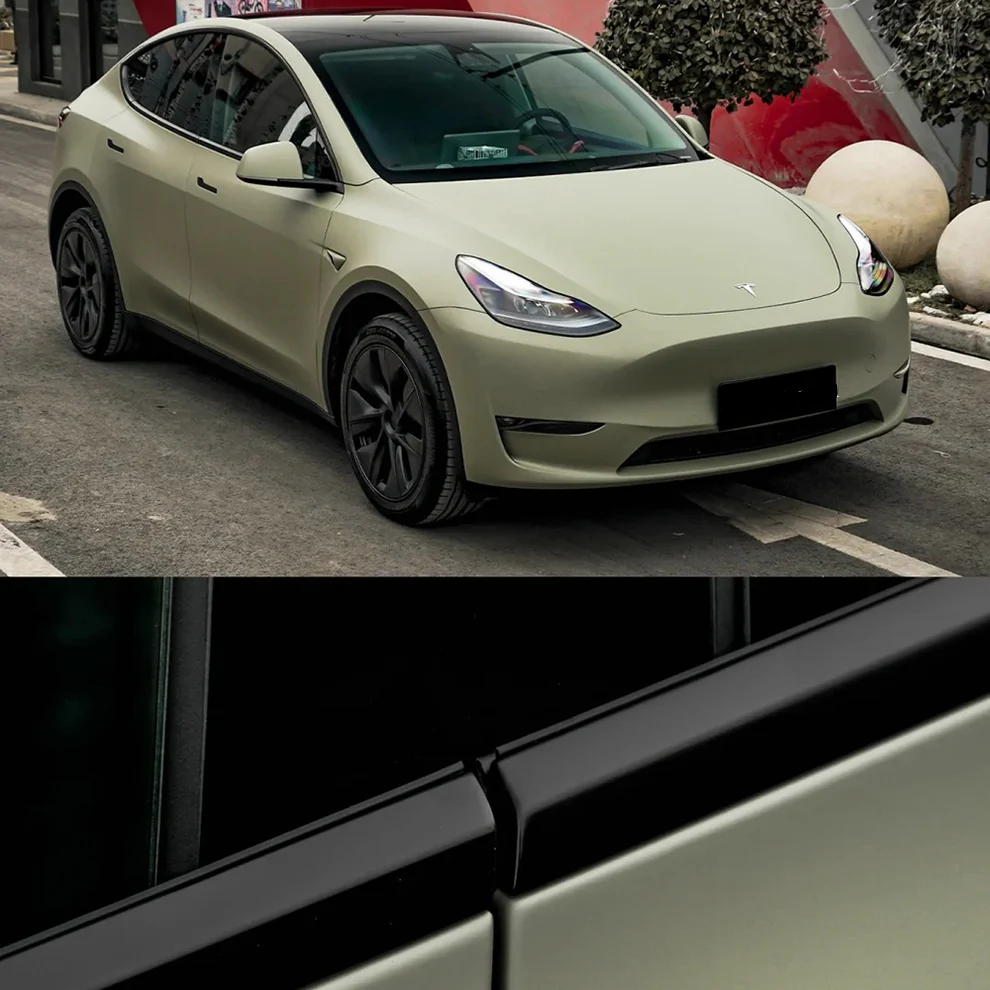 Satin Khaki Green Color PPF | Self-Healing TPU Film 4 Satin Khaki Green Color PPF | Self-Healing TPU Film - Image 4